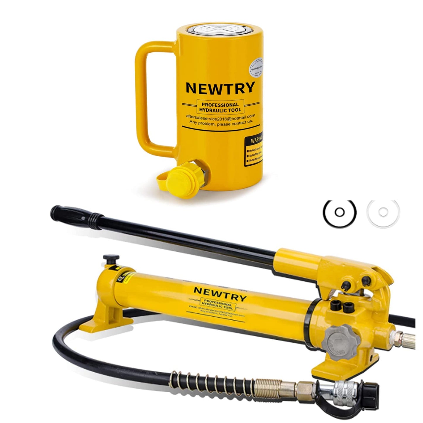 NEWTRY 20T Hydraulic Cylinder Long Jack + 20T Hydraulic Cylinder Long Jack