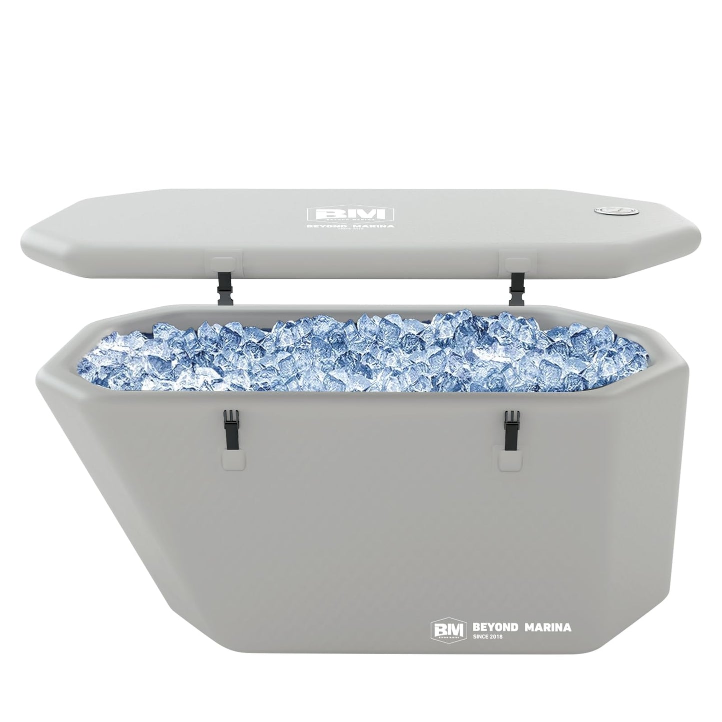Inflatable Ice Bath Tub for Athletes - Slanted-Edge Cold Plunge Tub Compatible Water Chiller, Insulated Lid, EVA Groundsheet, Backpack, 155 Gallon, 61" L x 31.5" W x 24.8" H