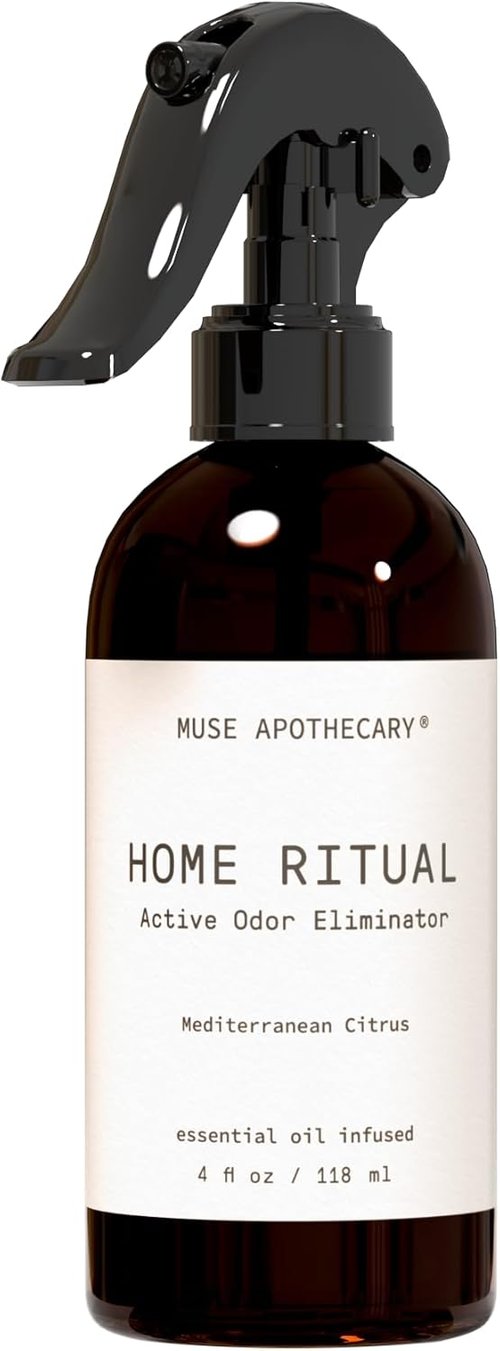 Muse Apothecary Odor Eliminator Spray - Active Furniture & Bathroom Deodorizer - 4oz Mediterranean Citrus