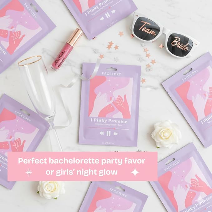 FACETORY K Beauty Face Mask Skin Care ??Radiance & Hydration Sheet Mask for Radiant Skin (5 Pack) | Bachelorette Favors & Girls Night Must-Have