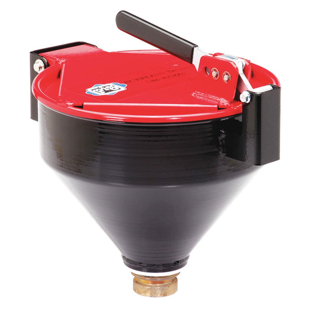 PIG Drum Funnel | Burpless Steel Drum Funnel | for 20 to 55 gal. Plastic or Steel Drums w/ 2" NPT | Red | DRM1125-RD-NPT