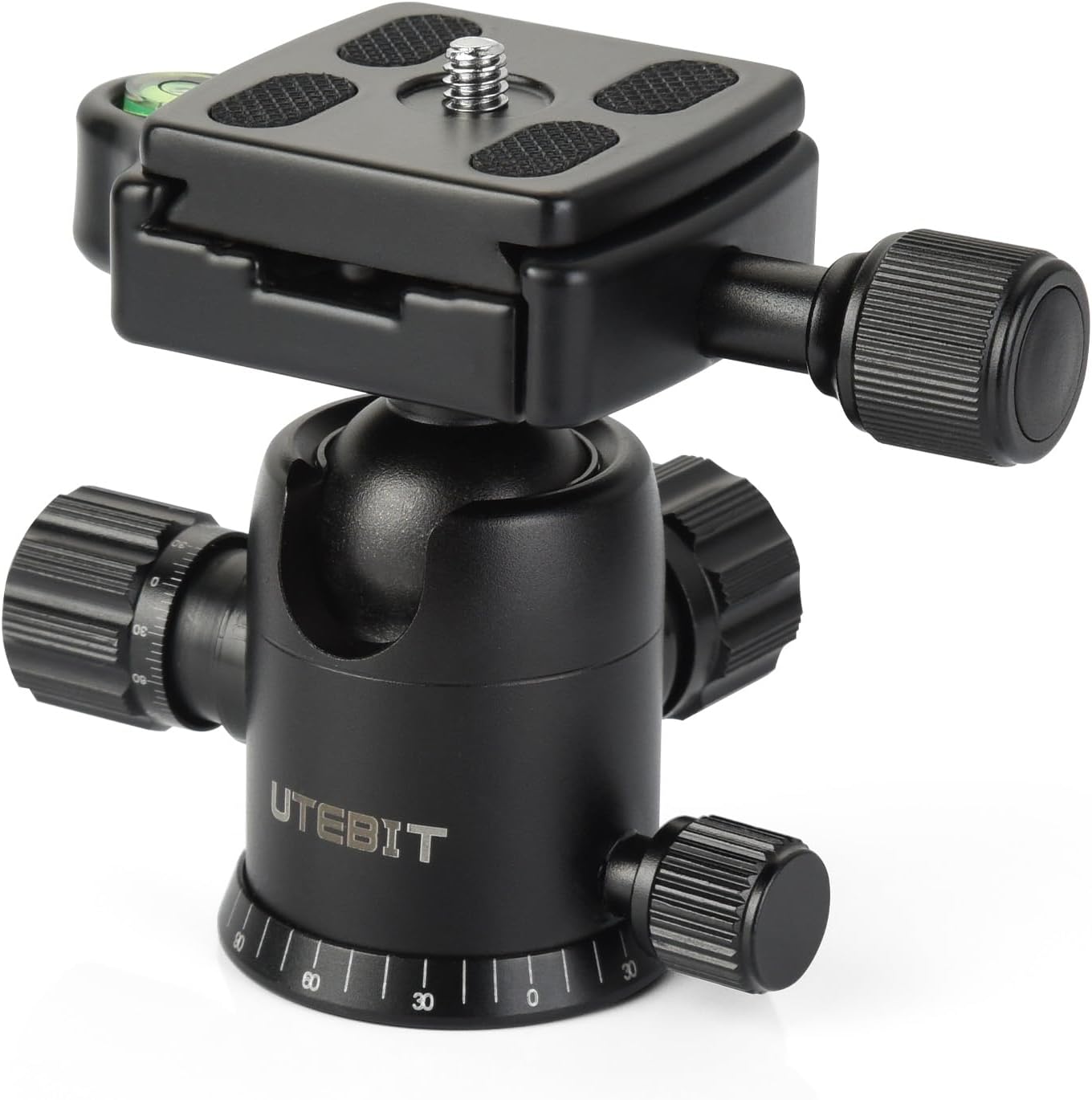 UTEBIT 40MM 360 22lbs/10kg 1/4" Metal Tripod Ball Head with Camera Quick Release Plate Swivel Camera Ball Mount Load