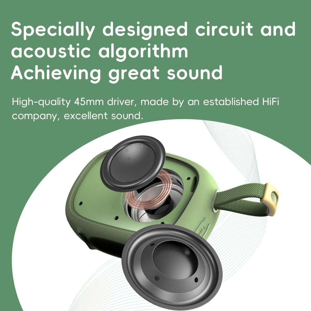 FiiO withIPX6 21H 5.4, /Snowsky Anywhere Portable Bluetooth Speaker Waterproof, Playtime, Wireless Stereo Pairing, HiFi
