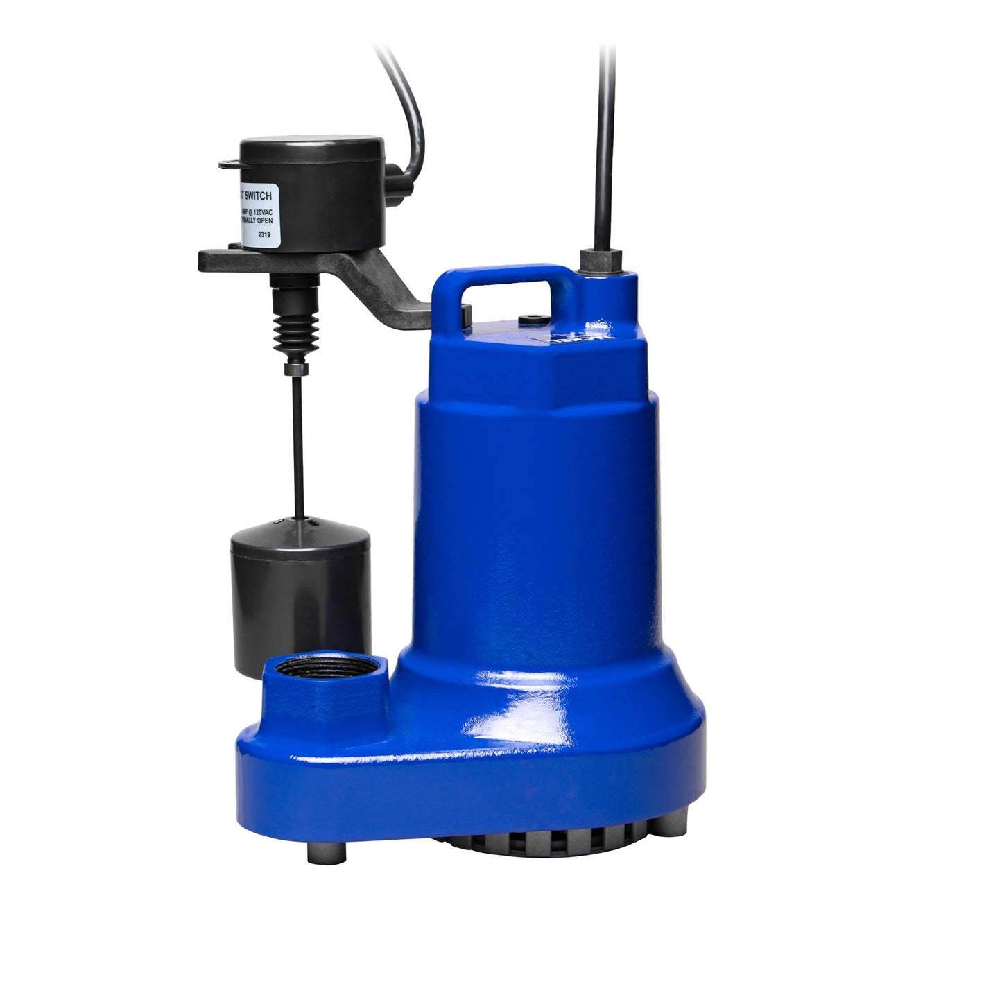 JACKEL 1/2 HP CAST IRON SUBMERSIBLE SUMP PUMP - VERTICAL SWITCH - 10FT PIGGYBACK POWER CORD - CHECK VALVE INCLUDED