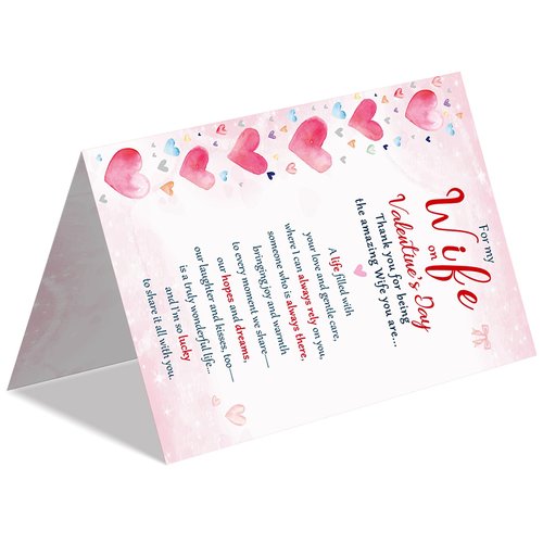 Beixian Valentines Day Cards Gifts for Wife from Husband, Unique Wife Valentines Day Gifts for Her -8x5.3 Inches, Double-Sided