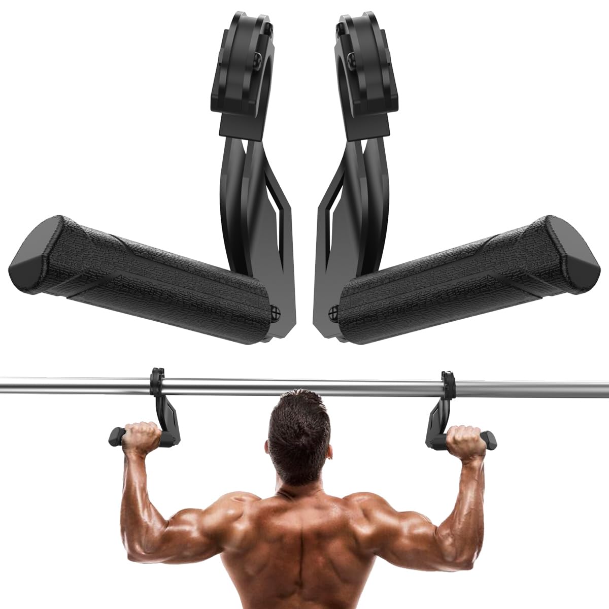AimiDream Neutral Grip Handle Attachment for Pull-up Bars, Barbells and Resistance Bands,Angle