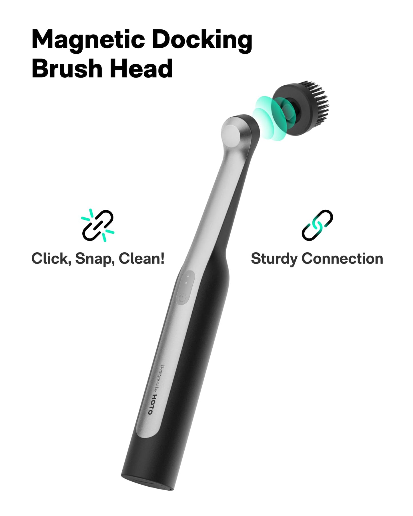 HOTO Wand™ Cordless Spin Scrubber, Electric Rechargeble Grout Cleaning Brush, IPX7 Waterproof Bathroom Scrubber, 12 Replaceable Brush Heads Version Power Scrubber for Grout, Tiles, Corners, Crevices