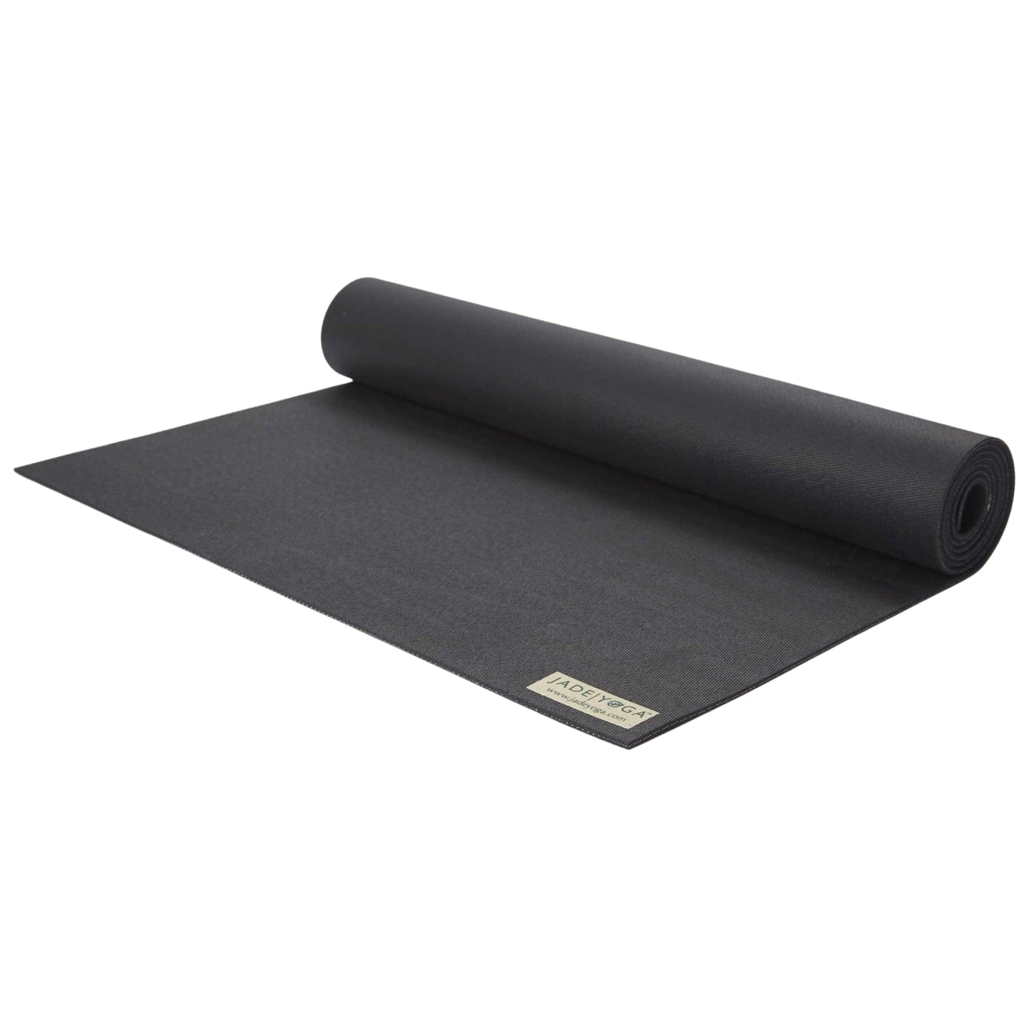 JadeYoga Harmony Yoga Mat - Durable & Thick Gym Fitness Mat, Non-Slip Natural Rubber Yoga Mat - Home Exercise & Stretching Mat, Workout Mat- Yoga, Pilates & Meditation for Women & Men (Black, 74'')