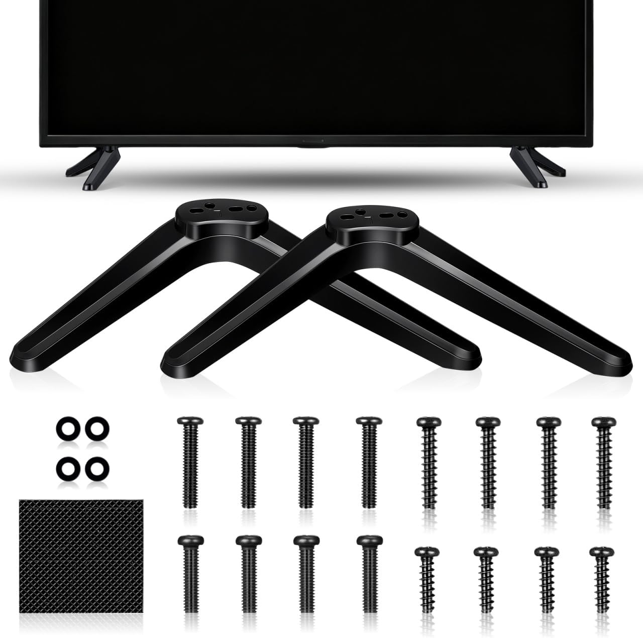 DECHOUS 32-55 Inches TV Base Stand Legs Compatible with Roku TV - Plastic TVs Legs Replacement with Screws, Easy