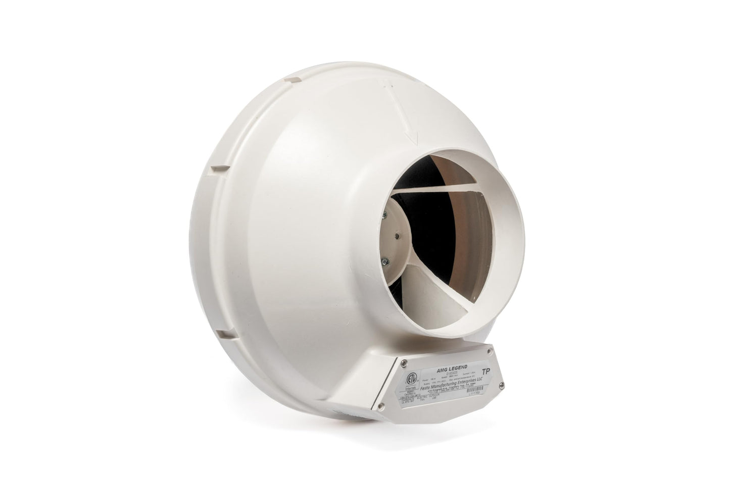 Festa AMG Legend Radon Fan - Quiet and Energy Efficient 345 CFM Radon Mitigation System Inline Fan - 6" Electric Waterproof Inline Duct - Made with Sturdy Glass Reinforced Poly-Resin – White