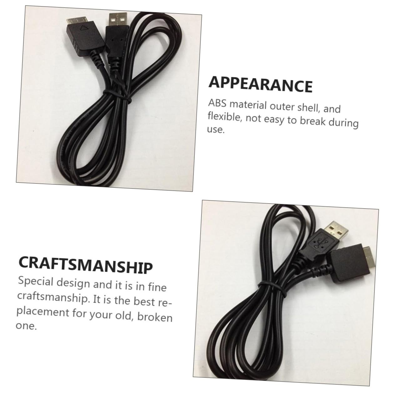 2pcs Player Charger Cable Compatible -nwmu USB Data Wire Cord for Media Player Professional Design for Easy Use
