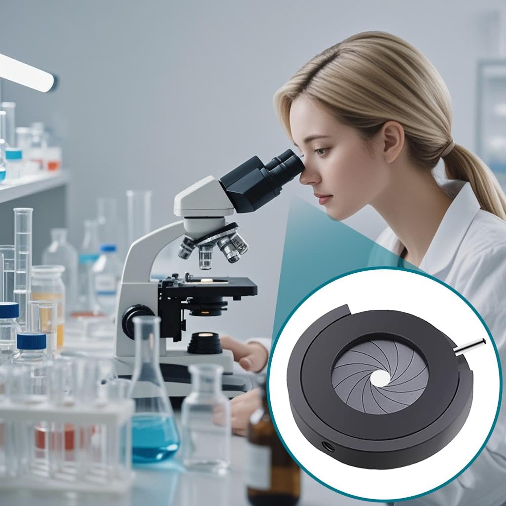 FotoAene M4 Microscope(SK23+M4) Microscope Adjustable Iris with Threaded Port Aperture Diaphragm Aperture Adjustable