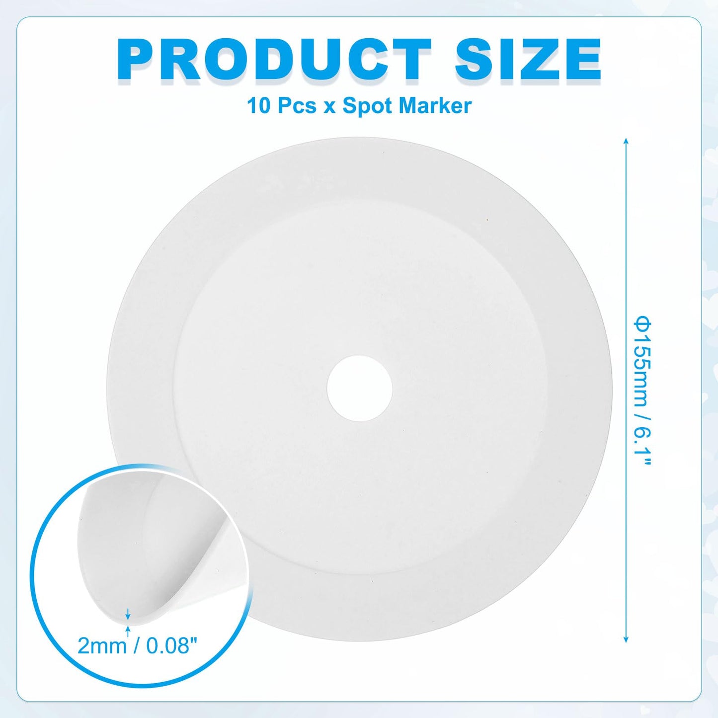 PATIKIL 6 Inch Flat Cones,10 Pcs Spot Markers Small Flat Soccer Training Cone for Football Basketball Agility Practice Sports Training Equipment, White