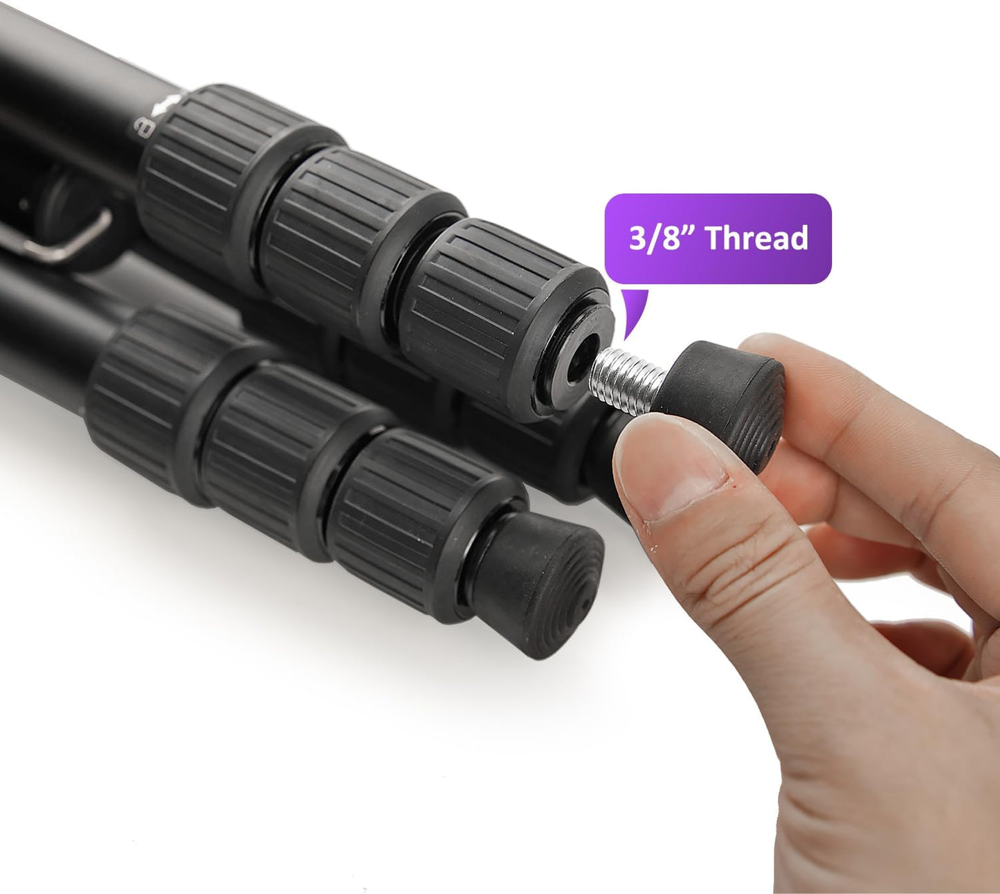 Rigych 6 3/8-16 Pcs Tripod Spike Feet - Thread, Rubber & Stainless Steel Spike Feet, Universal Anti-Slip