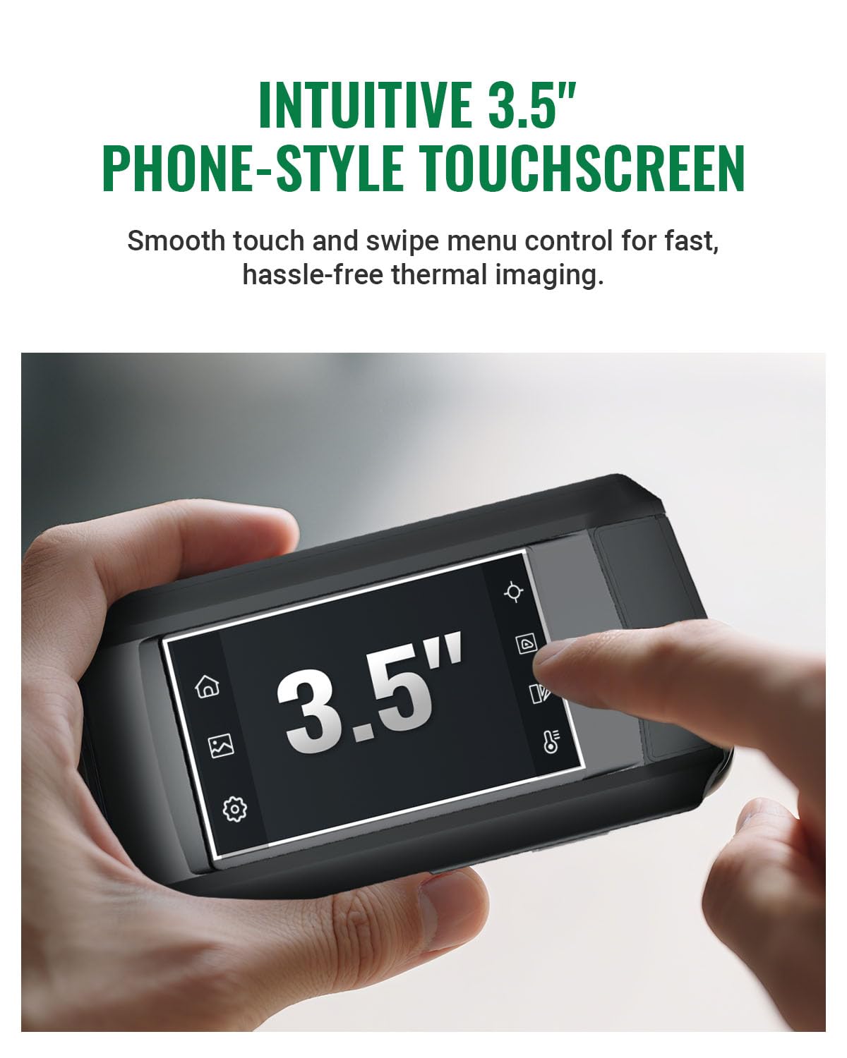 HP96 Thermal Imaging Camera,3.5" Touch Screen Thermal Camera with Visual Camera, Intelligent Scene Detection, 240 x 240 Super Resolution, 96 x 96 IR Resolution, 25 Hz Video Recording, -4°F to 662°F