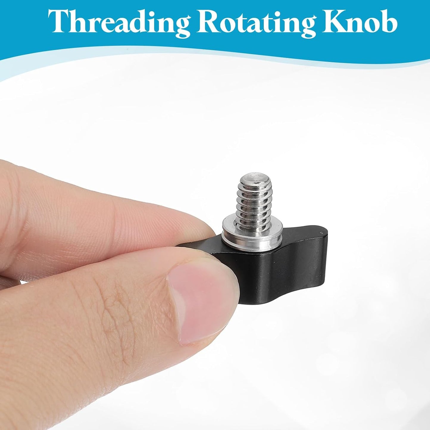 1/4" 0.87", 2Pcs PATIKIL Clamping Screw Knob x Aluminum Alloy t Shaped Camera Thumb Screws for DSLR Flash Bracket Light