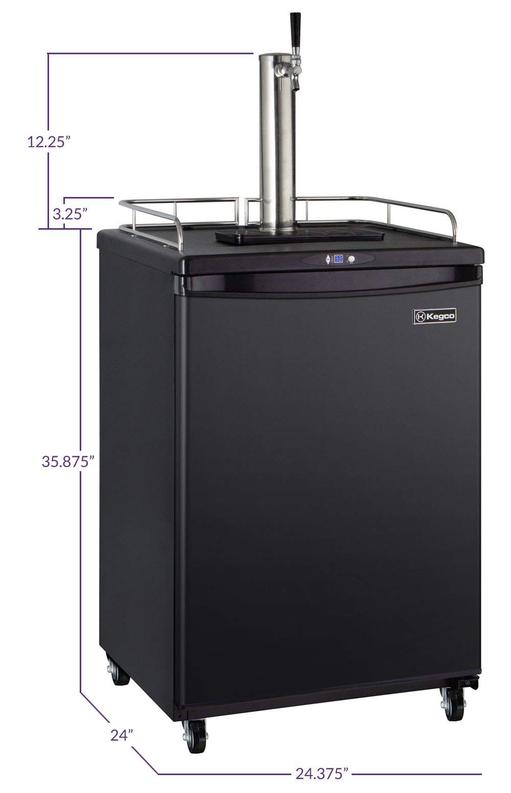 Kegco Keg Dispenser, Single Faucet, Black