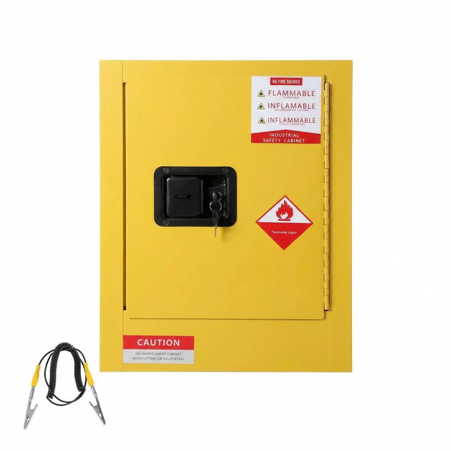 Takywep 2 Gal Flammable Safety Cabinet, Cold-Rolled Steel Flammable Liquid Storage, 17x17x18Inch Fire Resistant, Static Grounding 3-Point Lock for Workshop Garage Laboratory