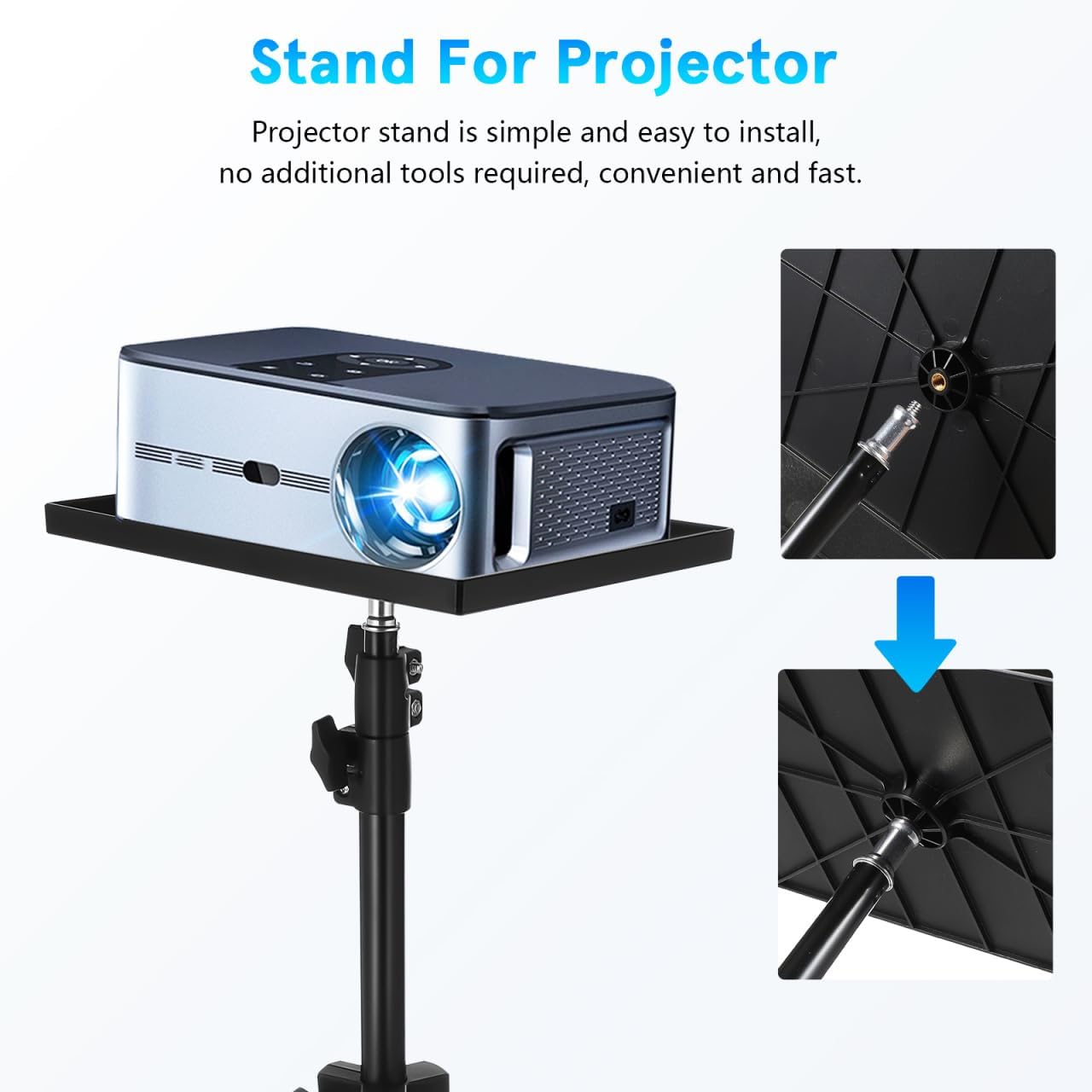 Gadpiparty Projector Stand Tripod, Adjustable Projector Stand, for Laptop Camera Holder Floor Desktop Use