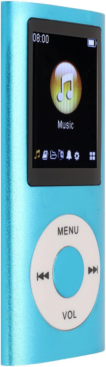 SUNGOOYUE MP3 1.8 Inch MP3 Player Stylish Multifunctional Lossless Sound Slim LCD Screen Portable Music Player (Blue)