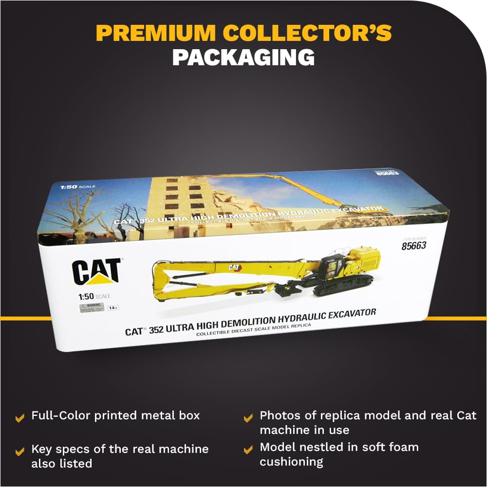Diecast Masters 1:50 Caterpillar 352 Ultra High Demolition Hydraulic Excavator - Diecast Masters 85663 High Line Series
