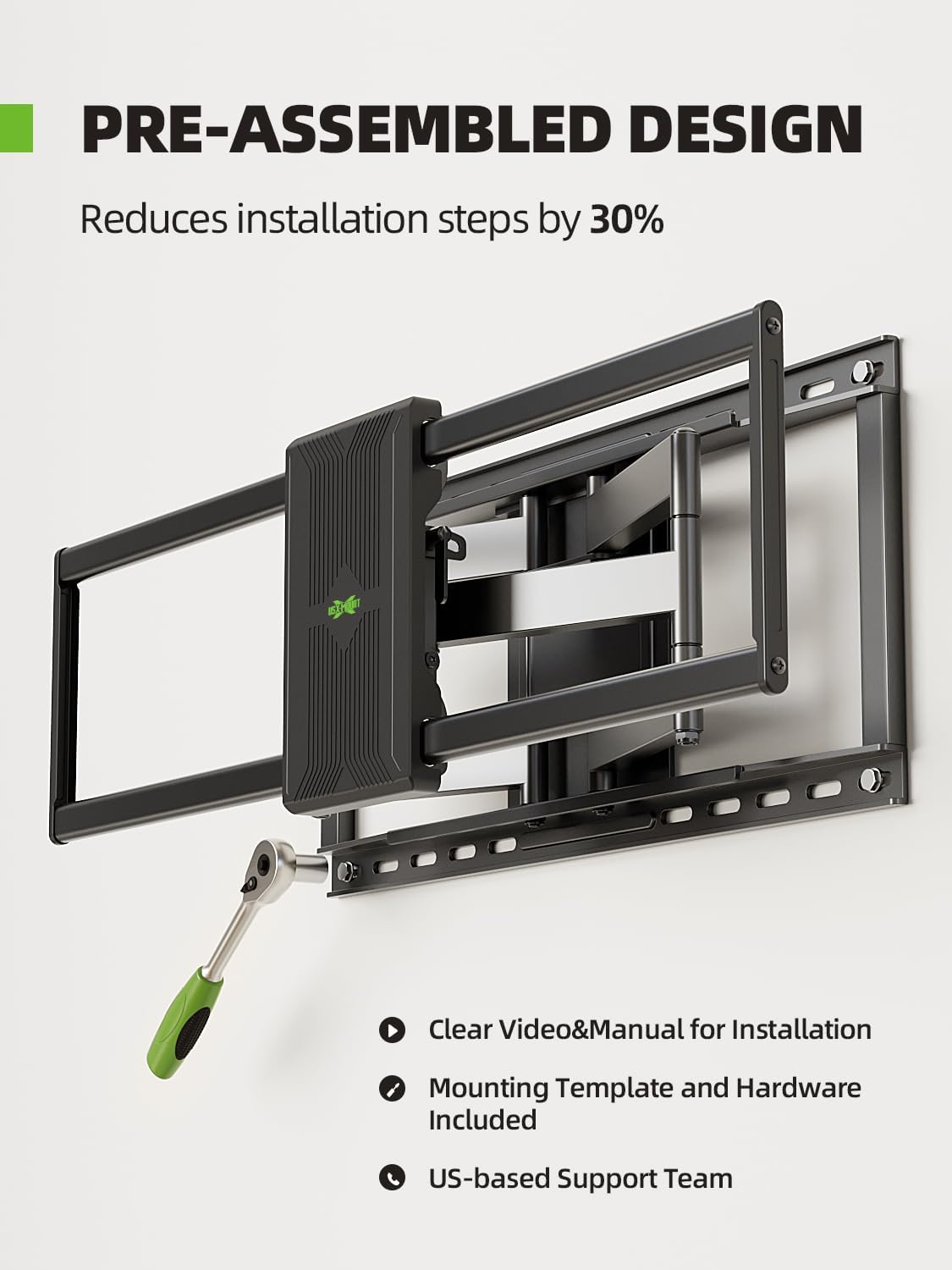 USX MOUNT Full Motion TV Wall Mount - Fits 50-90 Inch TVs Up to 150 lbs | Dual Articulating Arms & Tilt