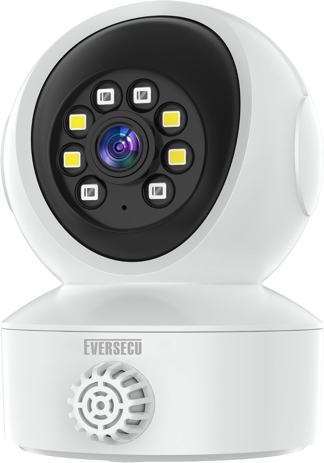 EVERSECU 2 Smoke & Gas Detection Home Security Camera with Sound Alarm & Real Time Alert, Humanoid Auto Tracking, Way