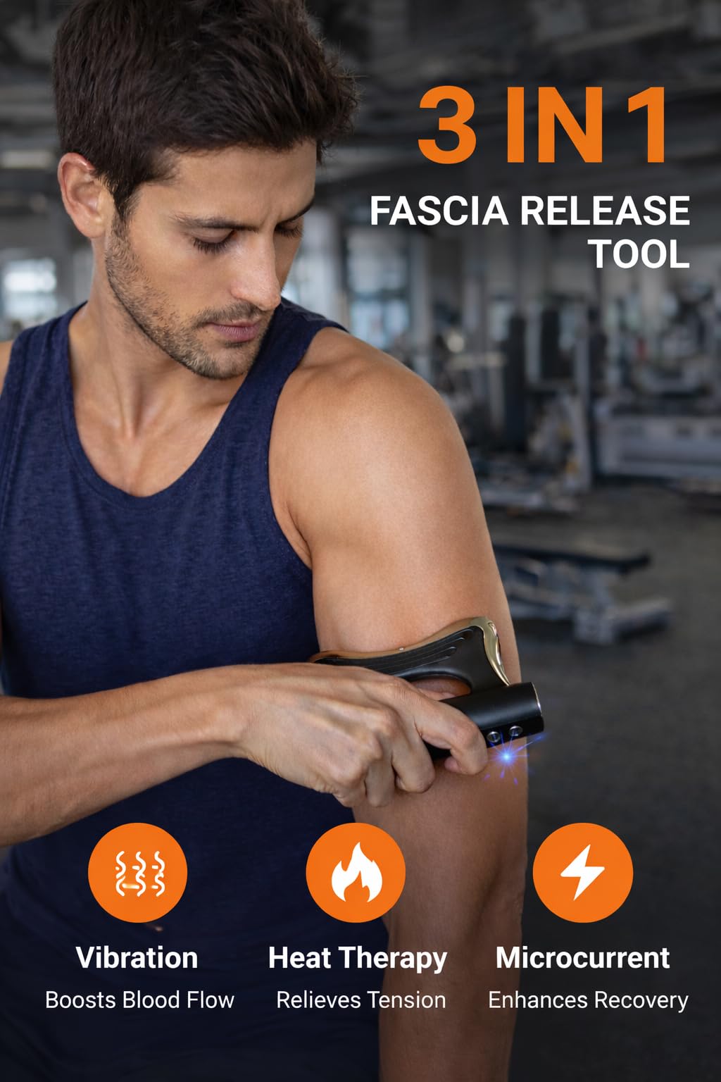 Heated Muscle Scraper Tool, Fascia Release Full Body Contouring Machine, Muscle Scraper Tool Features Modes: Vibration, Heat Therapy and Microcurrent, Fascia Instant Muscle Relaxation Soreness Relief