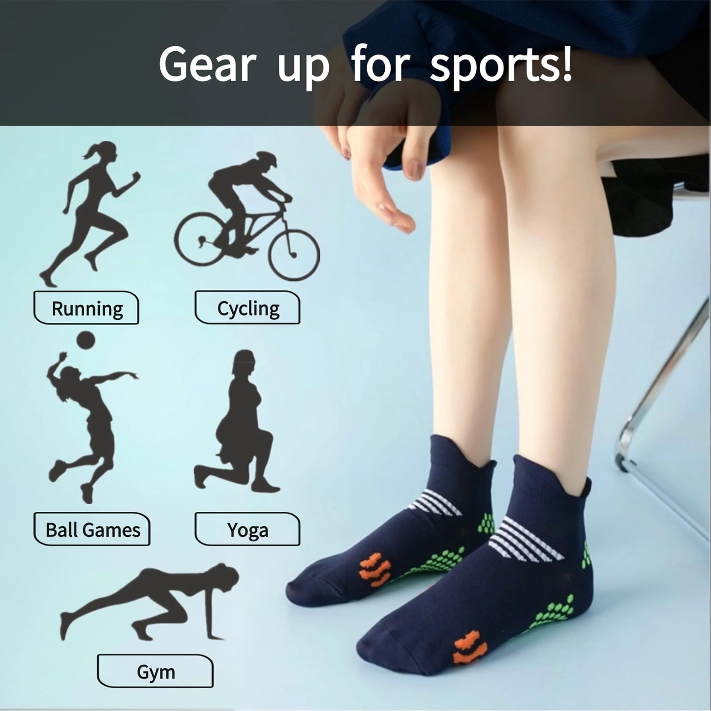 MICBAM 7 Pairs Womens Compression Ankle Socks Running Athletic No Show Socks,Low Cut Casual Socks (Classic Basic Collection(2*Black,2*Navy,2*Dark Blue,1*White))