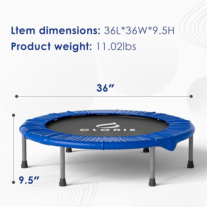 CLORIS 36'' Foldable Mini Trampoline - Max Load 170lbs, Rebounde Trampoline for Adults Indoor/Outdoor Fitness Body Exercise