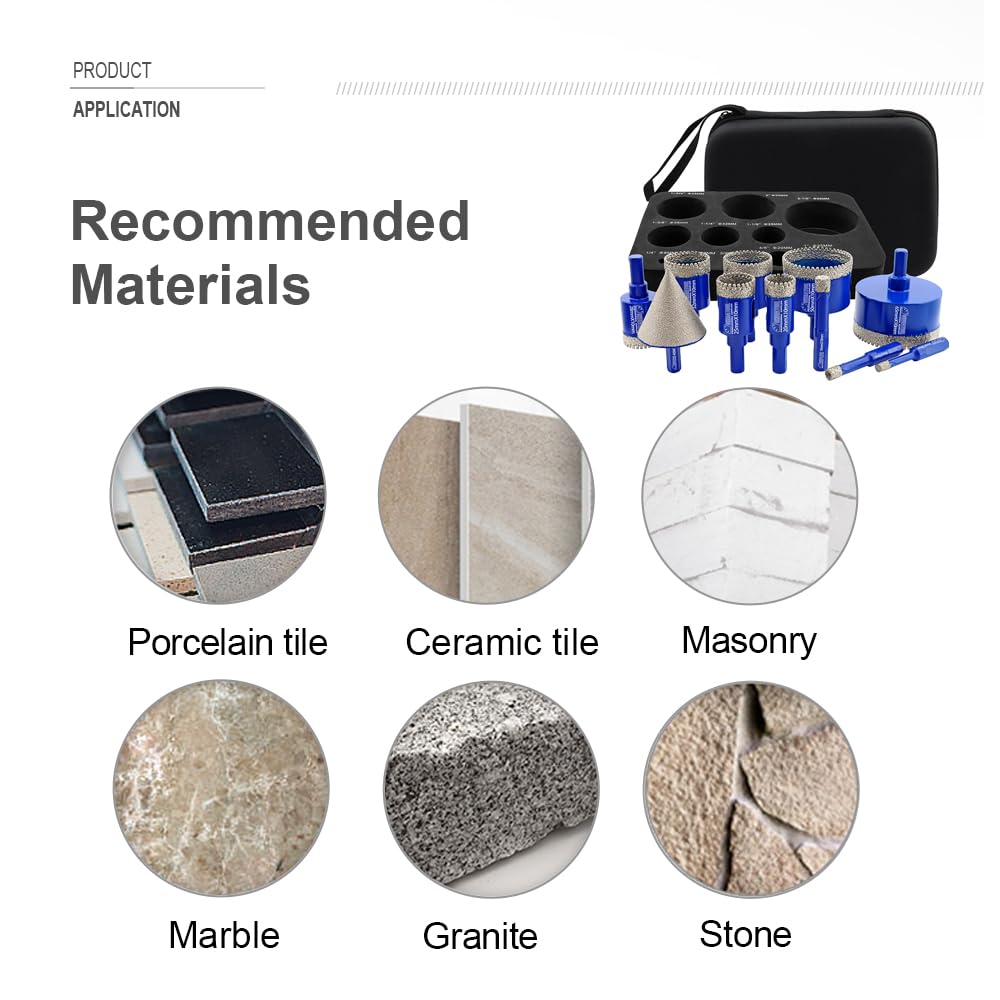 SHDIATOOL Diamond Core Drill Bits 6 Inch for Porcelain Ceramic Tile Marble Brick Vacuum Brazed Hole Saw