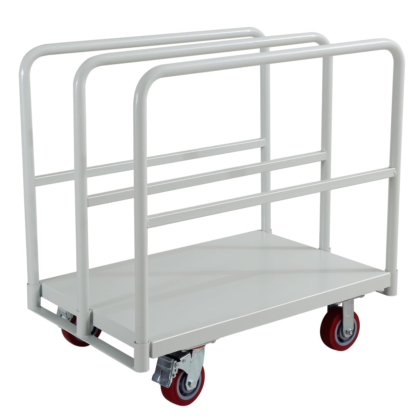 2500 LBS Heavy Duty Platform Truck Cart with 4 Side Handrails with 4 Rubber Swivel Casters for Loading and Storage