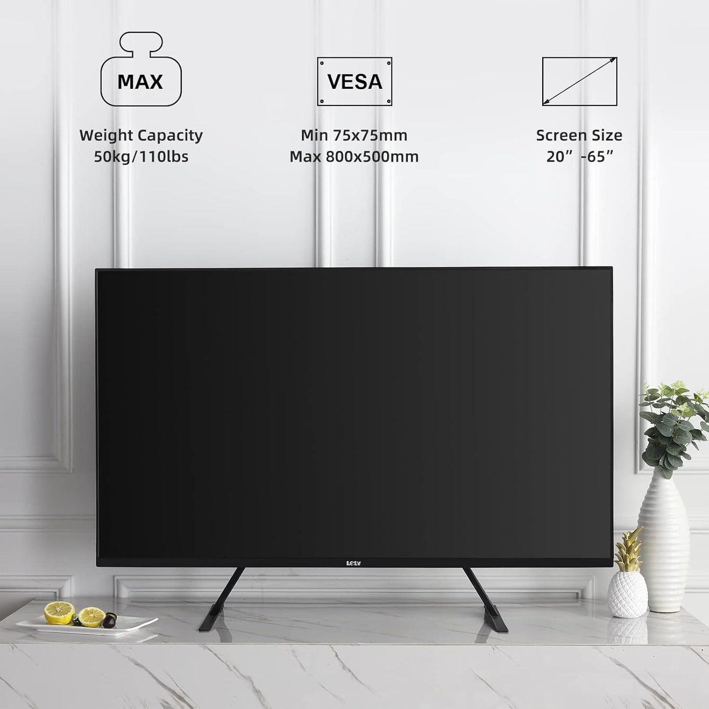 suptek 20-65 100 Universal Tabletop TV Stand for & pcs TV Installation Hardware Kit for Curved TV Bundle