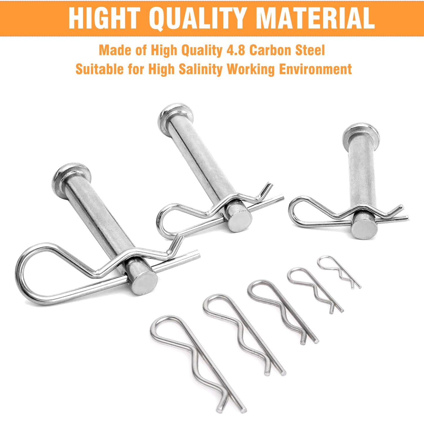 15 Pcs Heavy Duty Cotter Pins,Hitch Pins Clip R Clips Spring Retaining Wire Hair Pins Kotter Pin Strong Spring Tension Large Hardware Pins for Trailer Tractors Mower Carts Truck Pin Clip M3x60mm