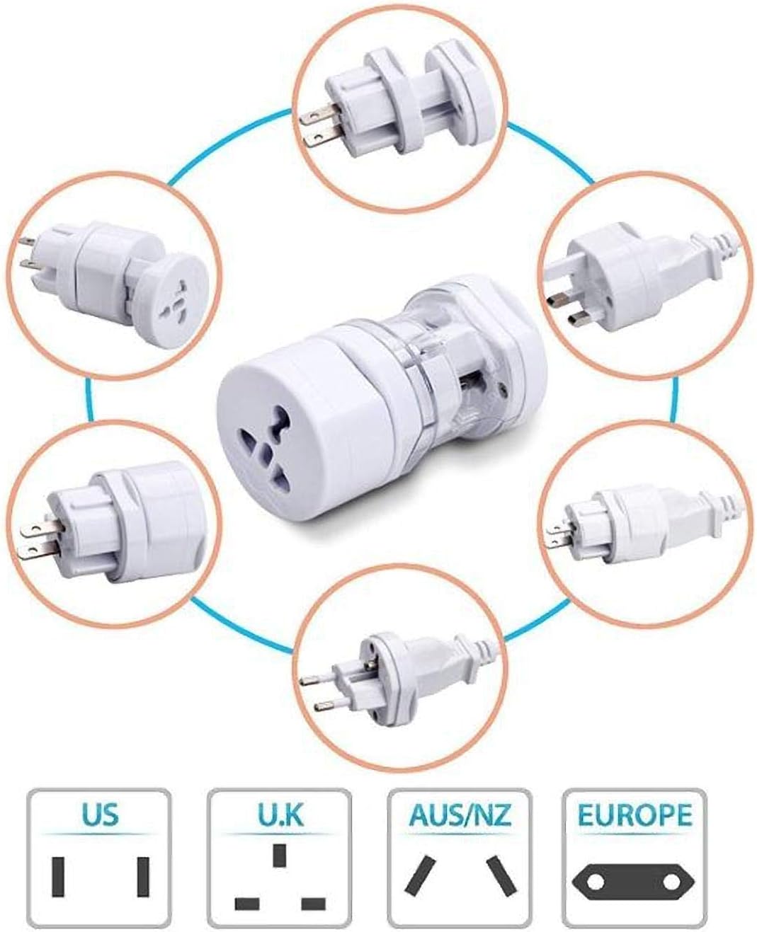 ZIGMA MOBILES 150+ Countries, Universal Travel Power Adapter, International Plug Converter for All-in-One for Europe