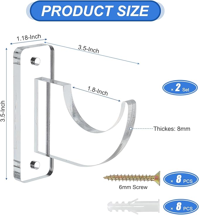 UXCELL Acrylic Light Saber Display Rack - Wall-Mounted Sword Stand for Light Saber, Clear