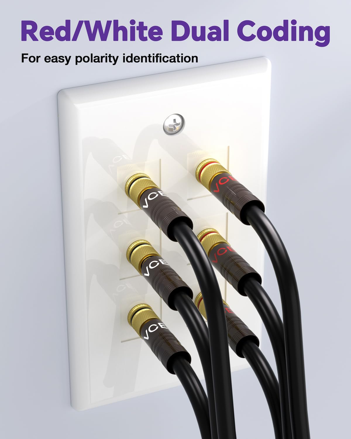 4mm 24K 12-18 Theater(6 (12 VCELINK Banana Plugs, Speaker Wire Connectors, Gold Plated Dual-Screw Type for AWG Wire