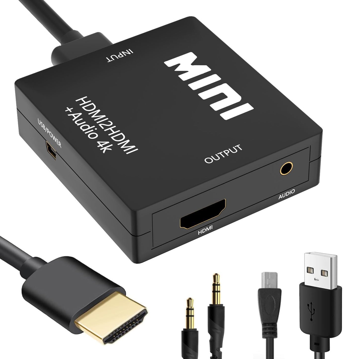 BJardinier 3.5mm 4K*2K@30HZ, 3D, 1080P PS3, PS4, PS5 HDMI Audio Extractor Splitter,HDMI to Audio Adapter, Compatible
