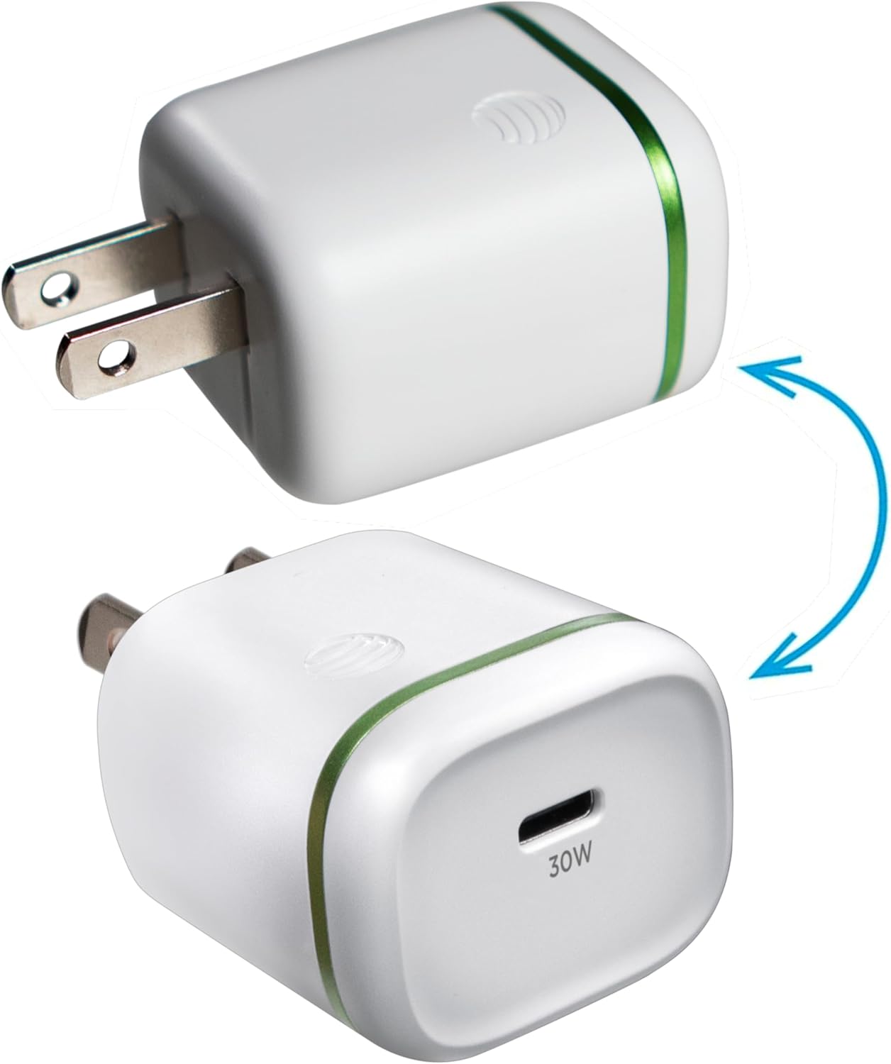AT&T 30W 15, USB-C Wall Charger Fast Charging Power Adapter Foldable Prongs, Compact Travel Charger Compatible