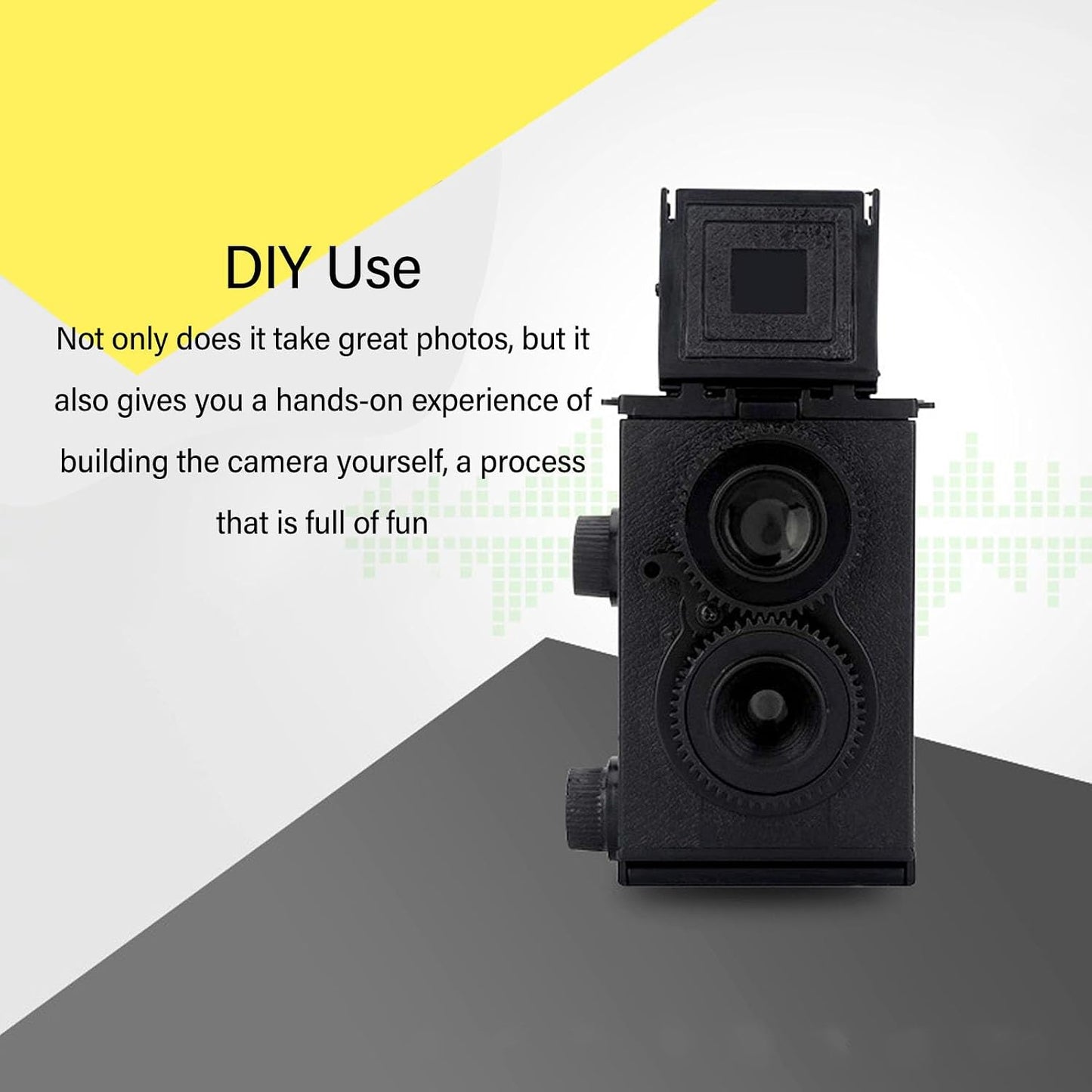 lvifloae 35MM 47mm 135 DIY TLR Twin Lens Reflex Film Camera Classic Retro DIY Assembly Kit with Dual Lenses for Film