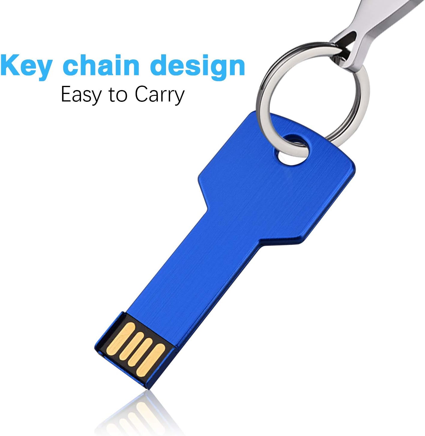 K&ZZ 16GB 5 Pack, USB2.0 16G Key Shape USB Flash Drive Metal Thumb Drive Flash Disk Memory USB Stick Expansion Disk