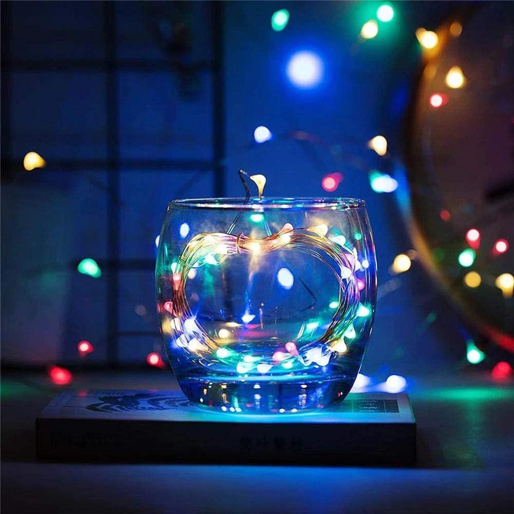 Skiennix Waterproof LED String Lights - 2 Pack 20ft 60 LED Fairy Lights | Multicolor Copper Wire