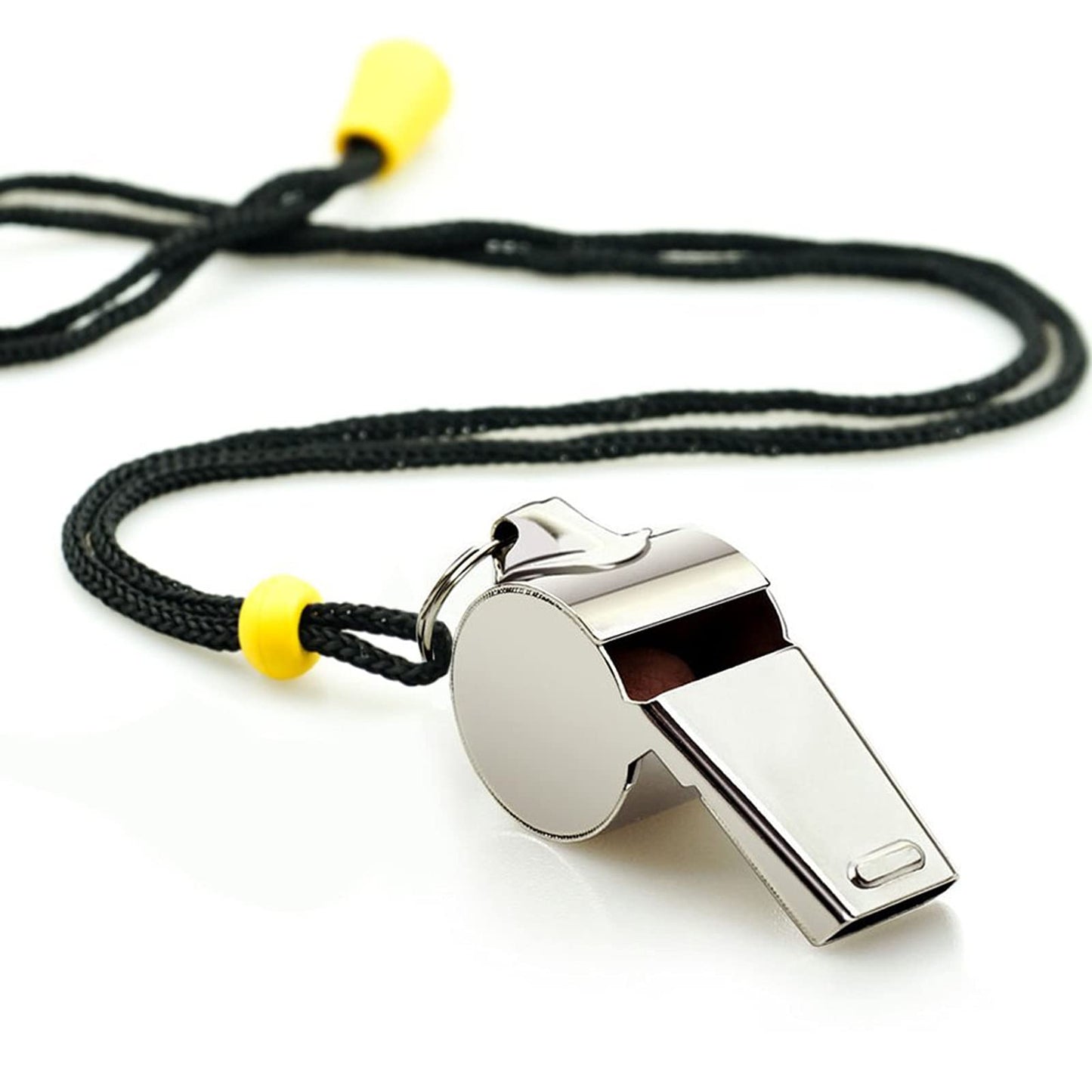 Hipat Whistle, 3 Pack Stainless Steel Sports Whistles with Lanyard, Loud Crisp Sound Whistles Great for Coaches, Referees, and Officials