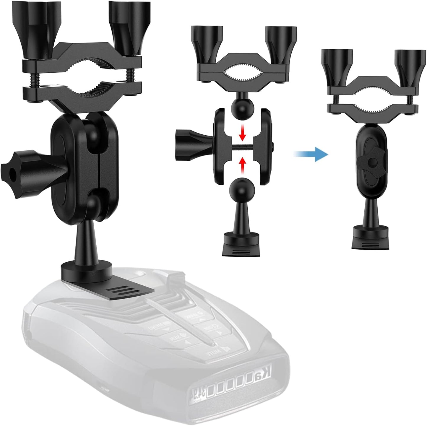 SDSACZMU 480i 1 inch Car Rear View Mirror Radar Detector Mount, for Cobra RAD Radar Detector,Easy to Install (at Least