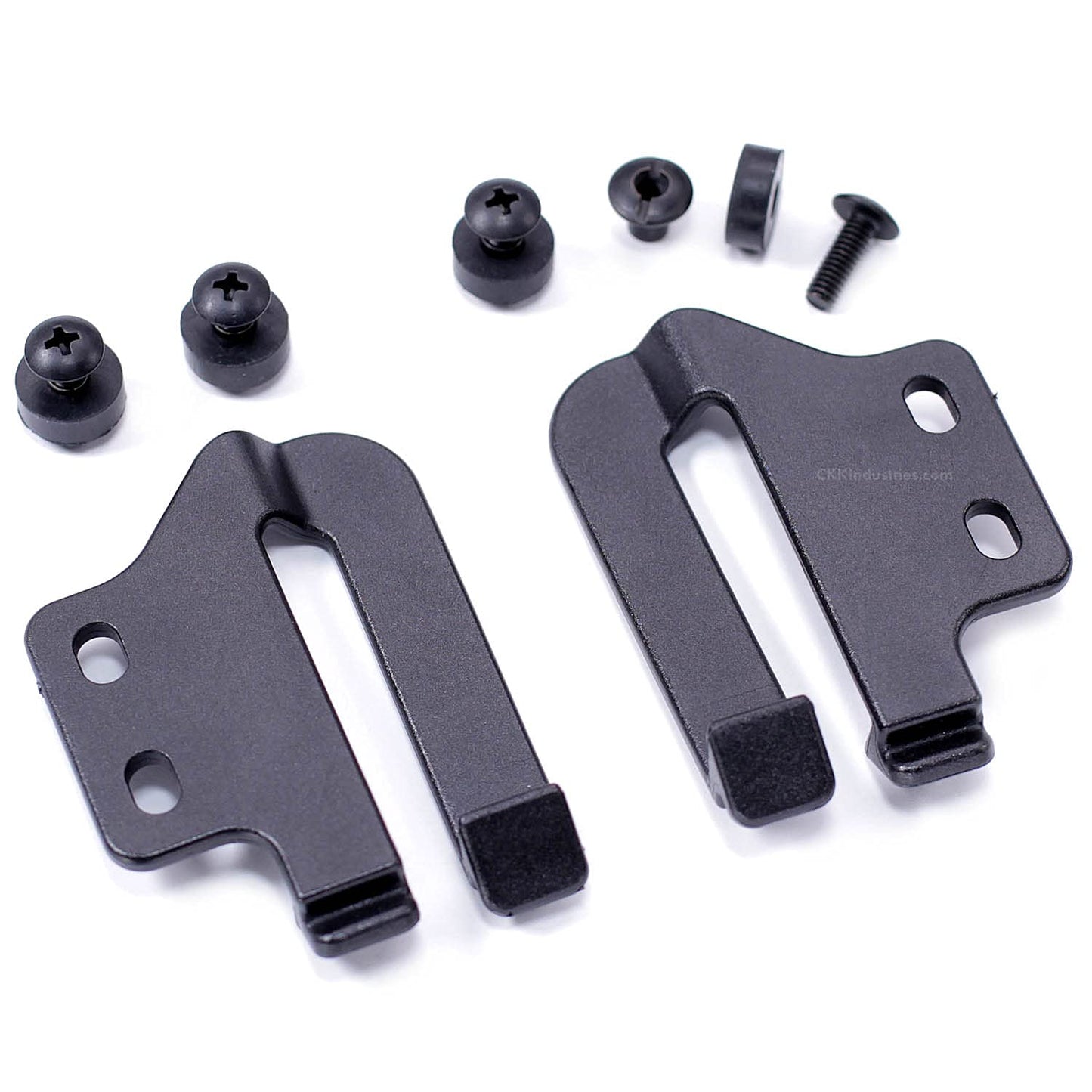 HolsterSmith Holster Belt Clips - SpeedEase Design - (Fits 1.50 inch Belts) - USA Made - Black - (with Mounting Hardware) - (1 Pair) - for Holster Making & Hobby
