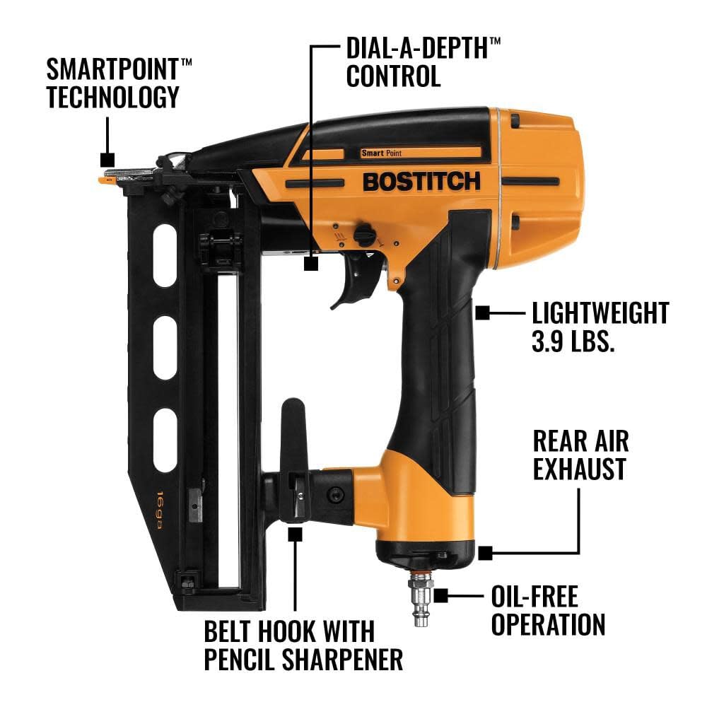 Bostitch 2.5-in X 16-Gauge Clip Head Finishing Pneumatic Nail Gun