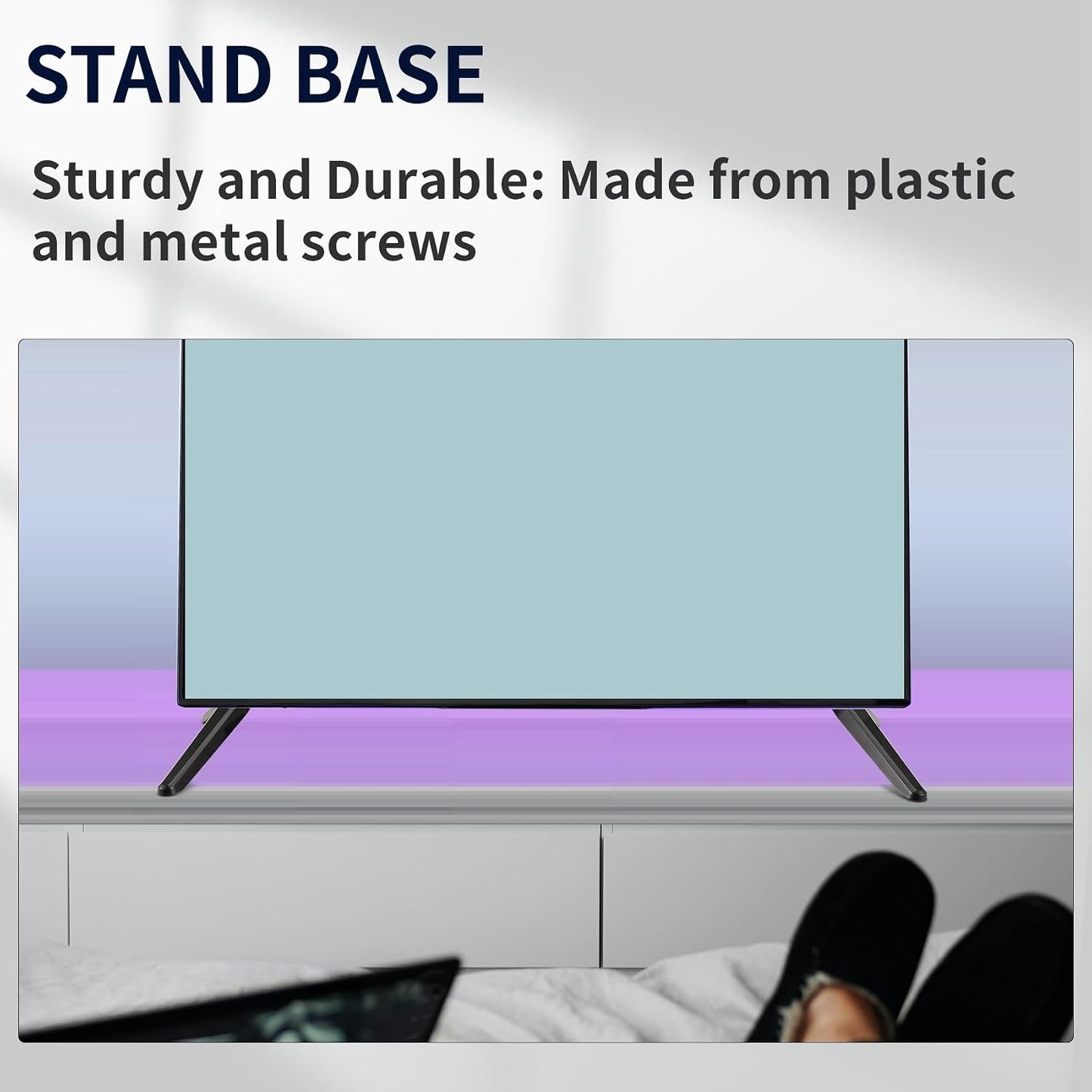ModFurne 17mm-20mm Universal TV Stand, Table Top TV Stand Base Replacement, TV Base Pedestal Feet TV Stand Mount Legs