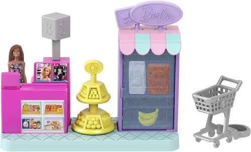 Barbie Mini Land DreamHouse - 3 Playsets with 4 Dolls, Furniture & Accessories | Pet Boutique, Hair Salon & Supermarket
