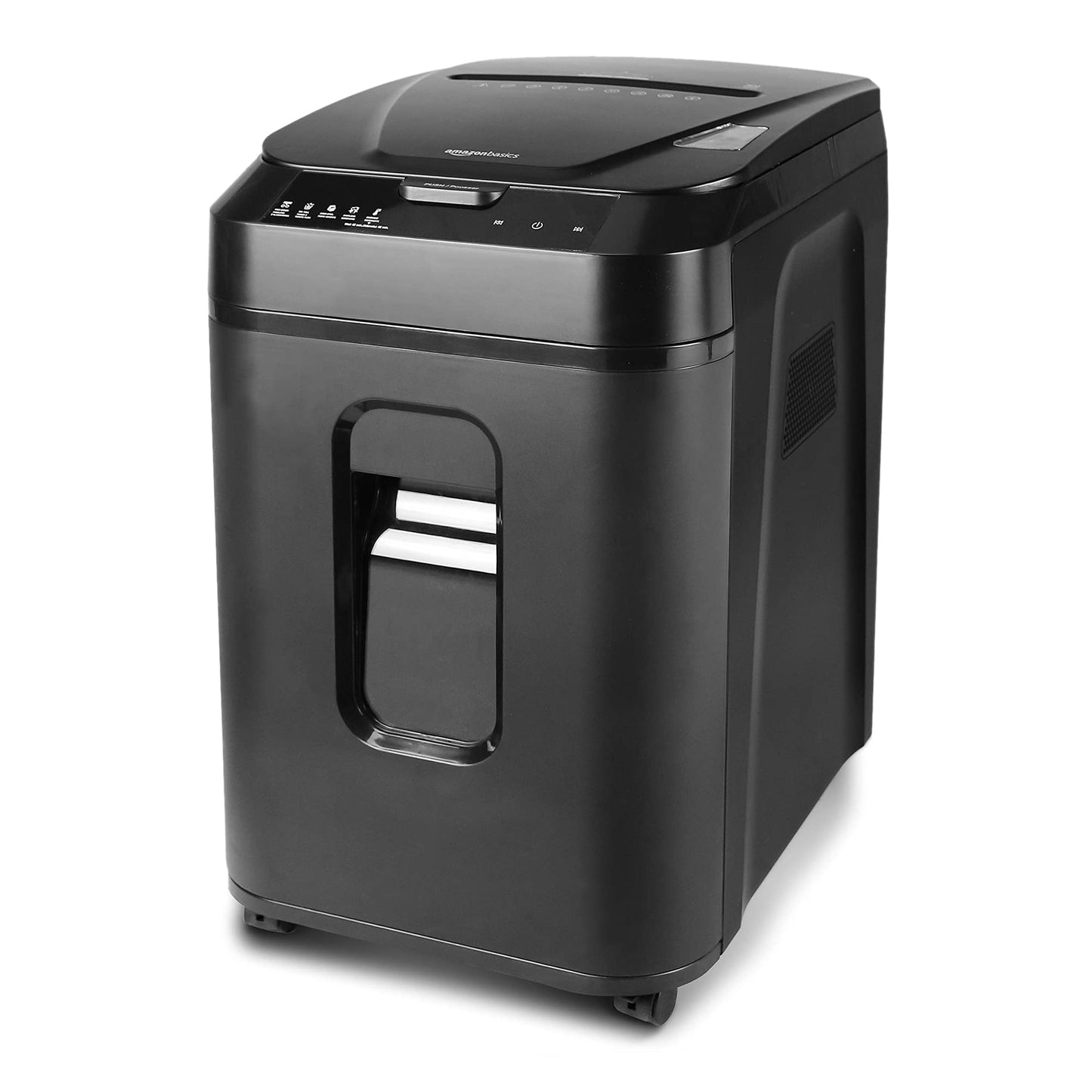 Amazon Basics 150-Sheet Autofeed Micro-Cut Paper and Credit Card Shredder, High Security Level P-4 with 8.5-Gallon Bin, 60-Minute Continuous Run Time, Black