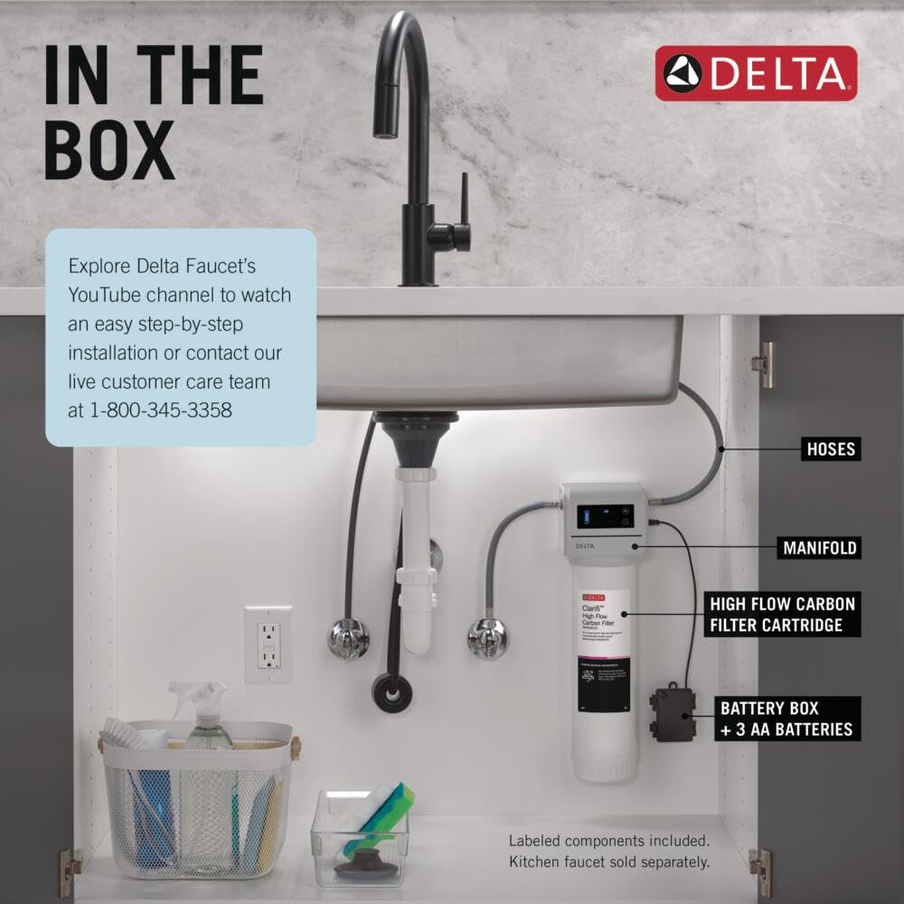 Delta Clarifi High Flow Under Sink Water Filter System, Water Filter for Kitchen and Bathroom Sink Faucet, DWQ3501510